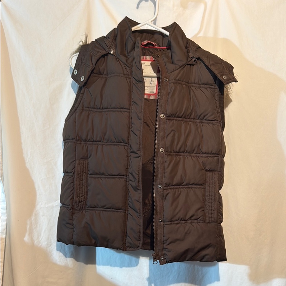 Aeropostale Dark Brown Puffer Vest